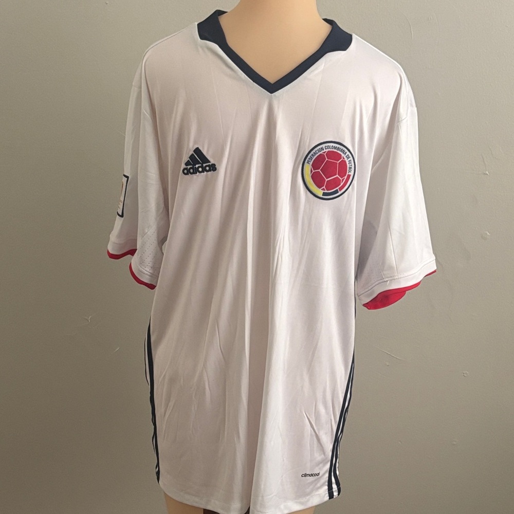 Adidas White Jersey with Black and Red Details
